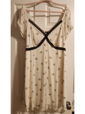 Torrid Bow Dress with Black Lace Trim
